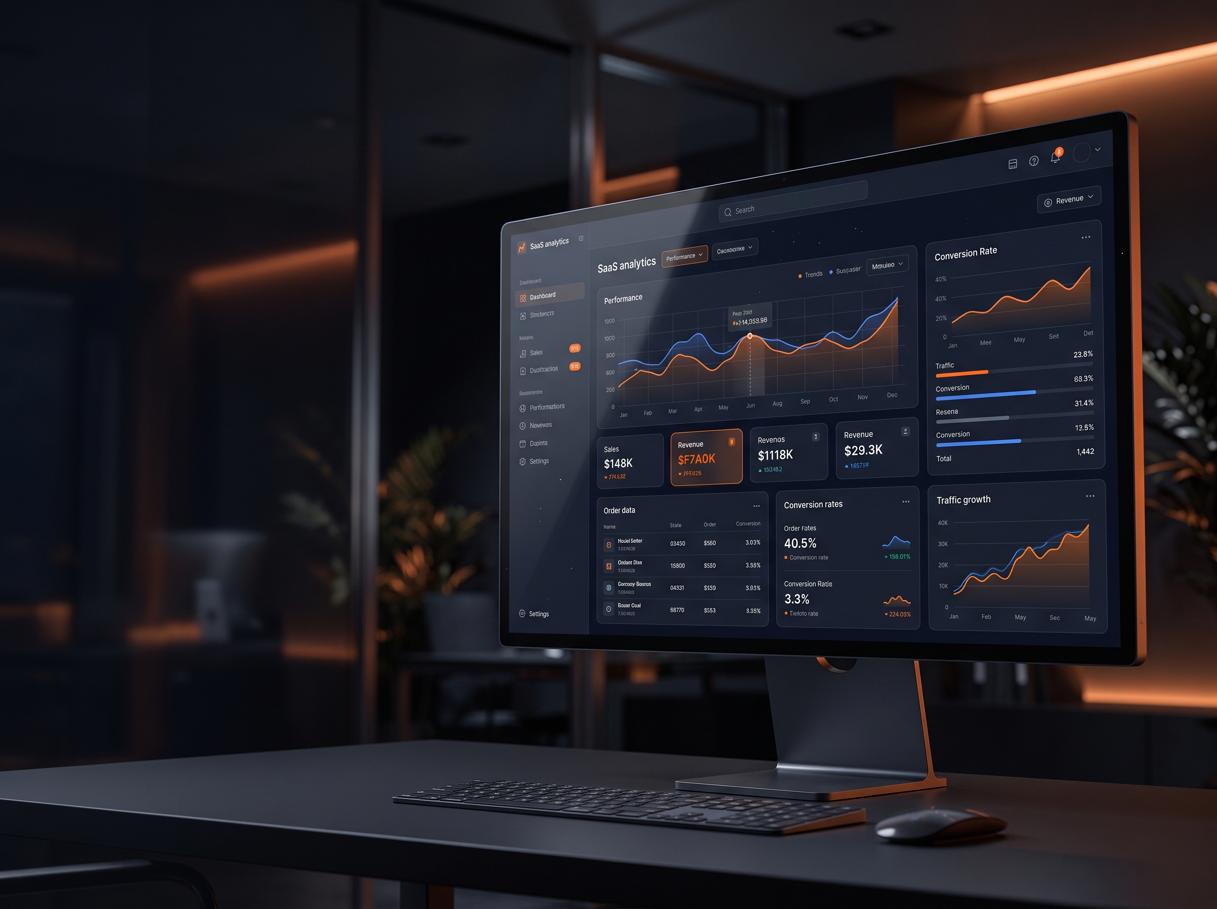 Ecomify Global e-commerce business performance dashboard